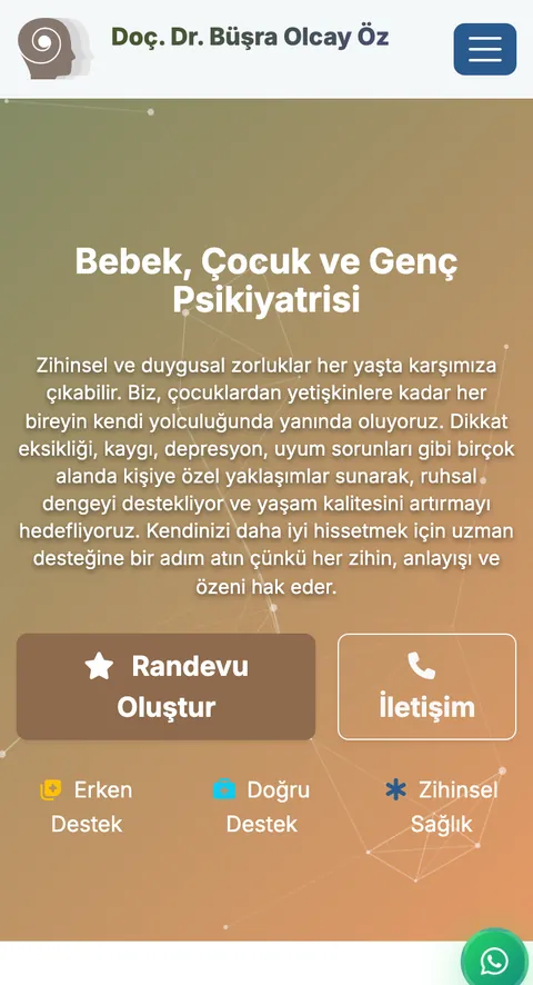 Doç. Dr. Büşra Olcay Öz · Ankara Çocuk Psikiyatrisi mobil görünümü