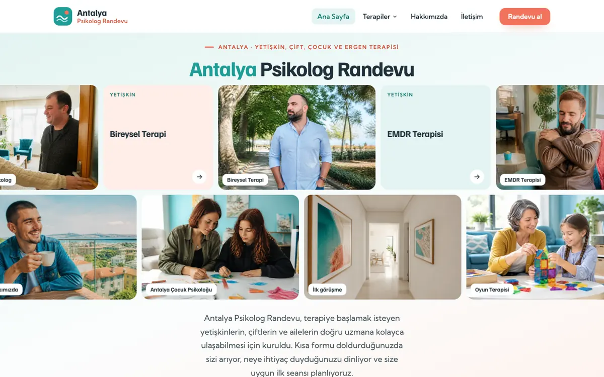 Antalya Psikolog Randevu masaüstü görünümü