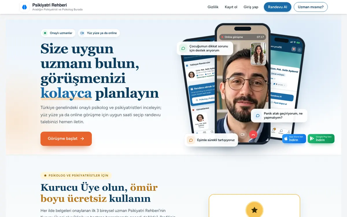 Psikiyatri Rehberi masaüstü görünümü