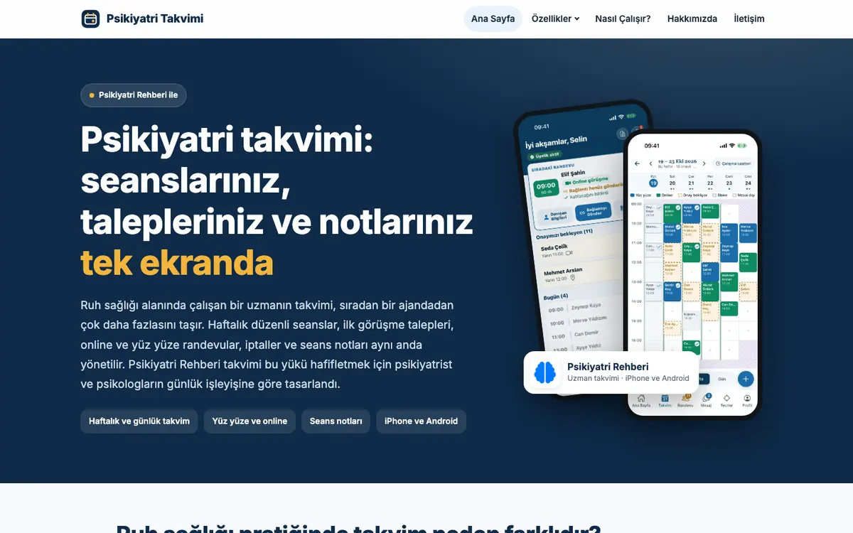 Psikiyatri Takvimi masaüstü görünümü