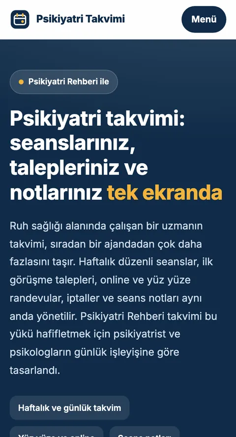 Psikiyatri Takvimi mobil görünümü