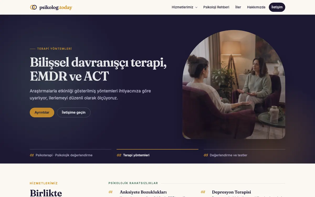 psikolog.today masaüstü görünümü
